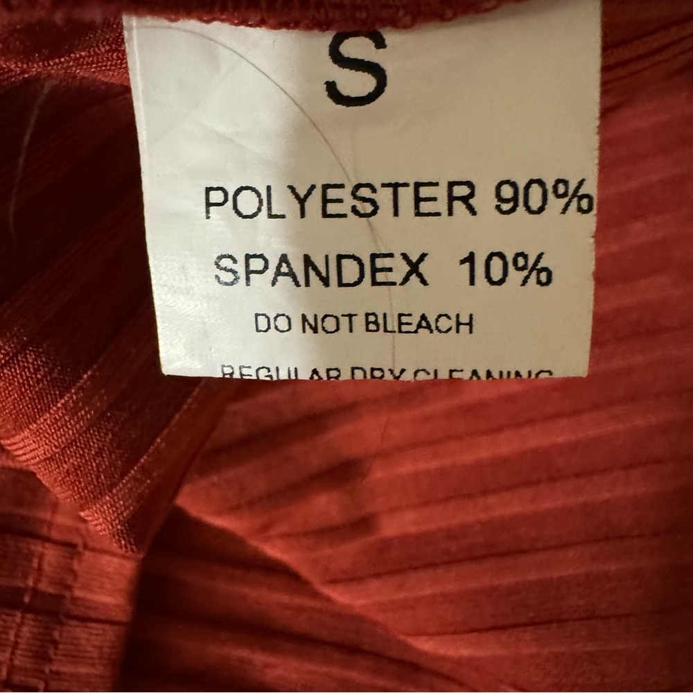 Stretchy Bodycon Turtleneck Ribbed Long Sleeve Red Dress - Picture 6 of 6